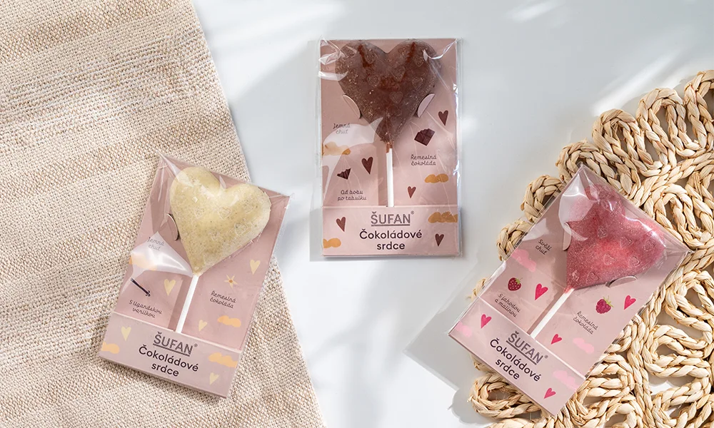 Šufan Čokoládové srdce z mléčné čokolády 27 g