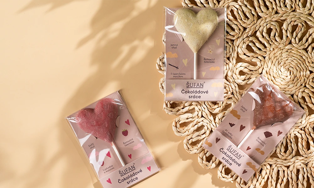 Šufan Čokoládové srdce z mléčné čokolády 27 g