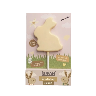Šufan Čokoládový zajíček z bílé čokolády s vanilkou z Ugandy 20 g